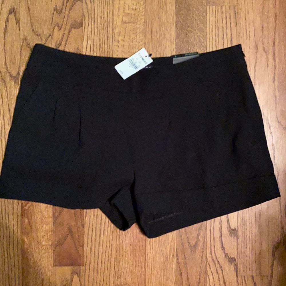 Express Black Pleated Dress Shorts